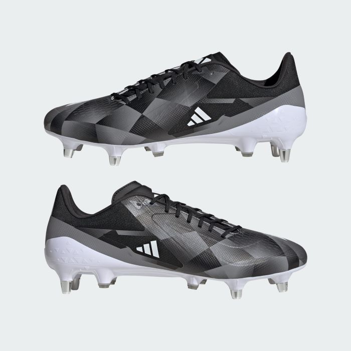 adidas Adizero RS15 Ultimate SG Rugby Boots - Black/Grey - Image 3