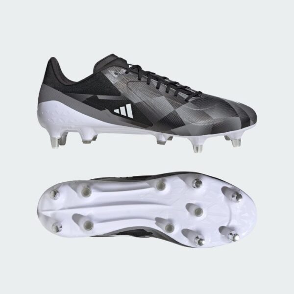 adidas Adizero RS15 Ultimate SG Rugby Boots - Black/Grey - Image 4