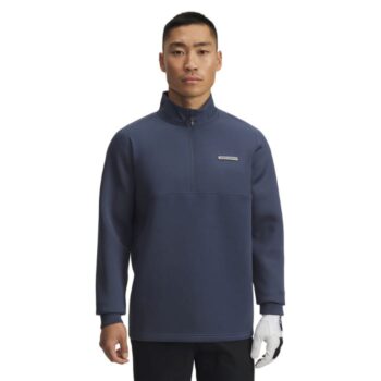 Under Armour Drive Pro Hybrid 1/2 Zip Golf Top - Grey/Black