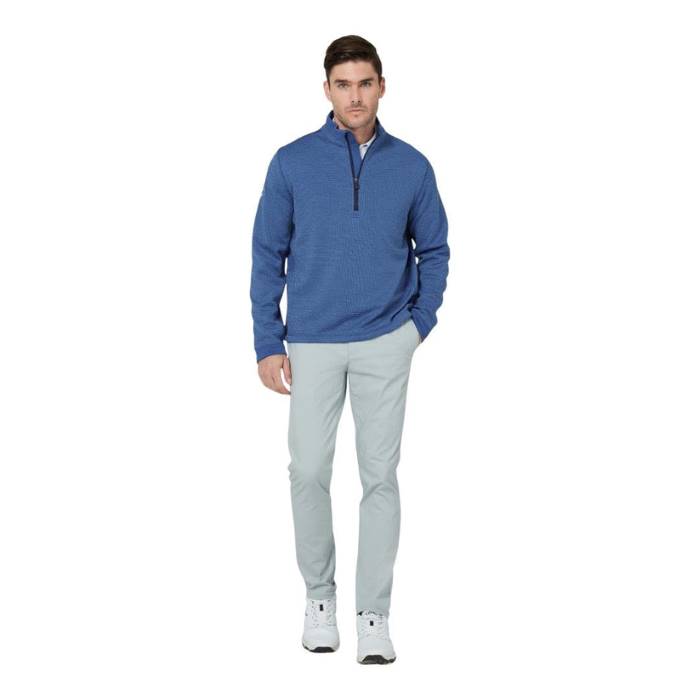 Callaway Hex Textured 1/4-Zip Golf Fleece - Blue Heather - Image 3