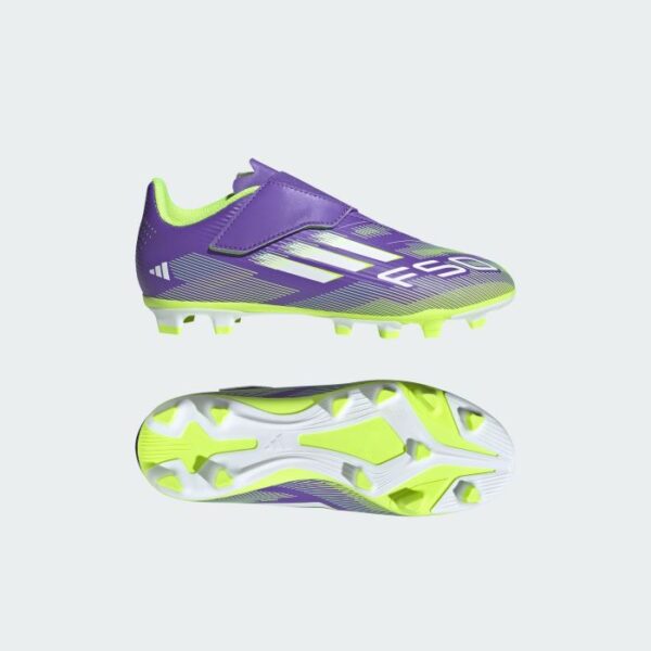 adidas F50 Club Hook-and-Loop FG Kids Football Boots - Purple - Image 3