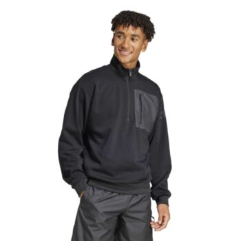 adidas Mens City Escape Half Zip Top - Black
