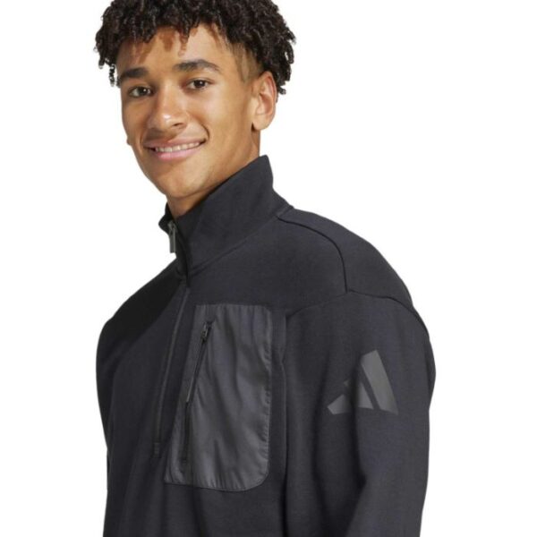 adidas Mens City Escape Half Zip Top - Black - Image 2