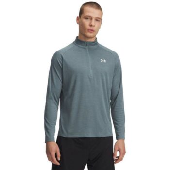 Under Armour Men's Tech Textured 1/2 Zip - Jasper Blue/White