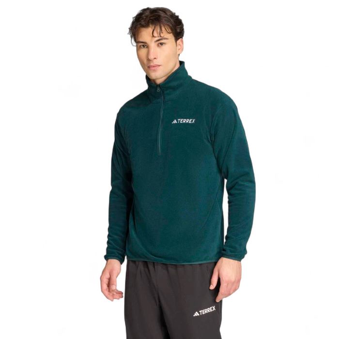 adidas Men's Multi Essentials 1/2 Zip Fleece Jacket - Green