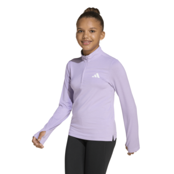 adidas Girls All Sports Favourite 1/4 Zip Long Sleeve Top