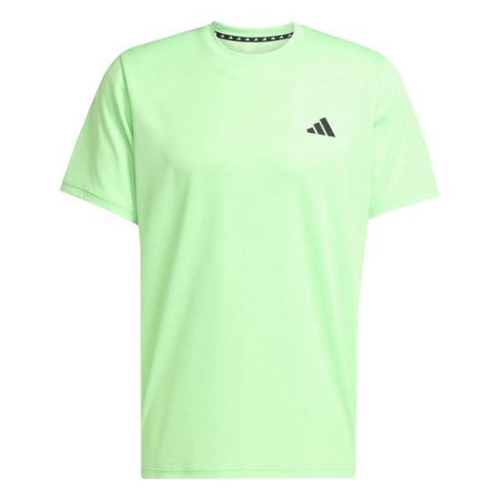 adidas Training Essential Base T-Shirt Men's - Lime/Black - Image 3