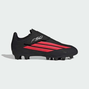 adidas F50 Club Velcro FG Kids Football Boots - Black/Red/White