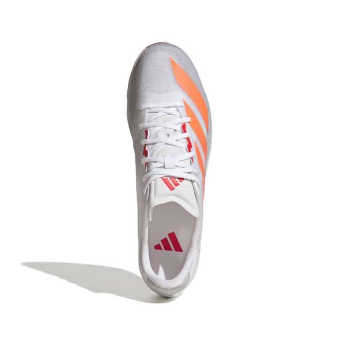 adidas DistanceStar Adult Running Spikes - White/Orange - Image 3