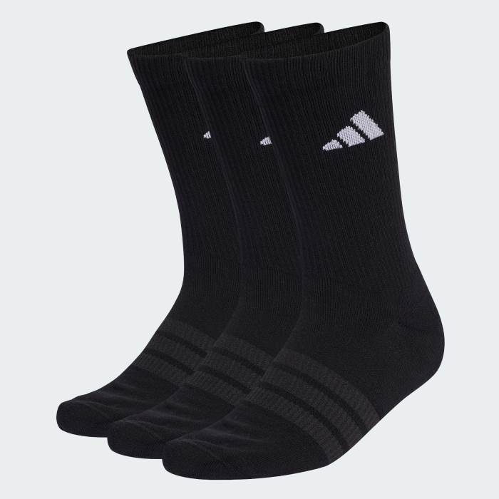 adidas Crew Socks 3 Pack - Black
