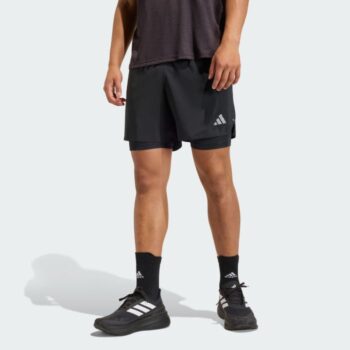 adidas Mens adi365 Running Essentials 2in1 Shorts - Black