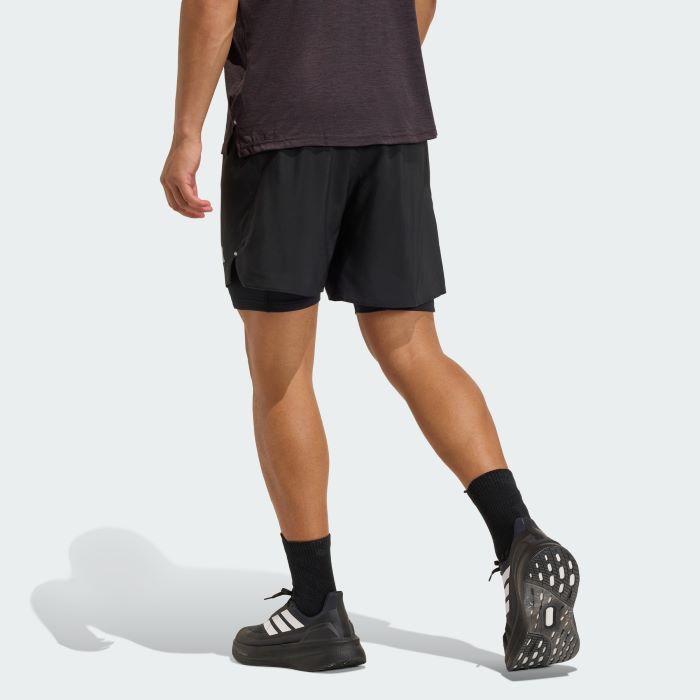 adidas Mens adi365 Running Essentials 2in1 Shorts - Black