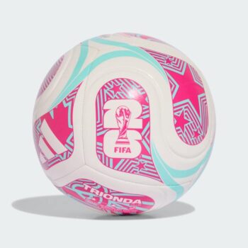 adidas World Cup 26 Trionda Club Ball – White/Aqua/Pink