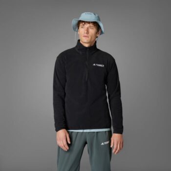 adidas Mens Terrex Essentials 1/2 Zip Fleece - Black