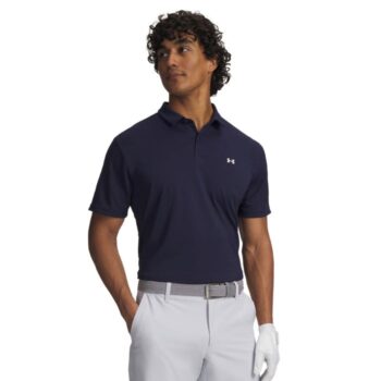 Under Armour Tee To Green Pique Polo Shirt - Navy/White