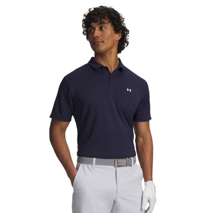 Under Armour Tee To Green Pique Polo Shirt - Navy/White